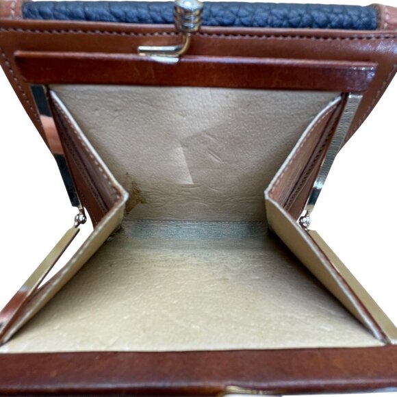 Dooney & Bourke Women’s Brown & Black Pebbled Leather Compact Bifold Wallet - Picture 8 of 10